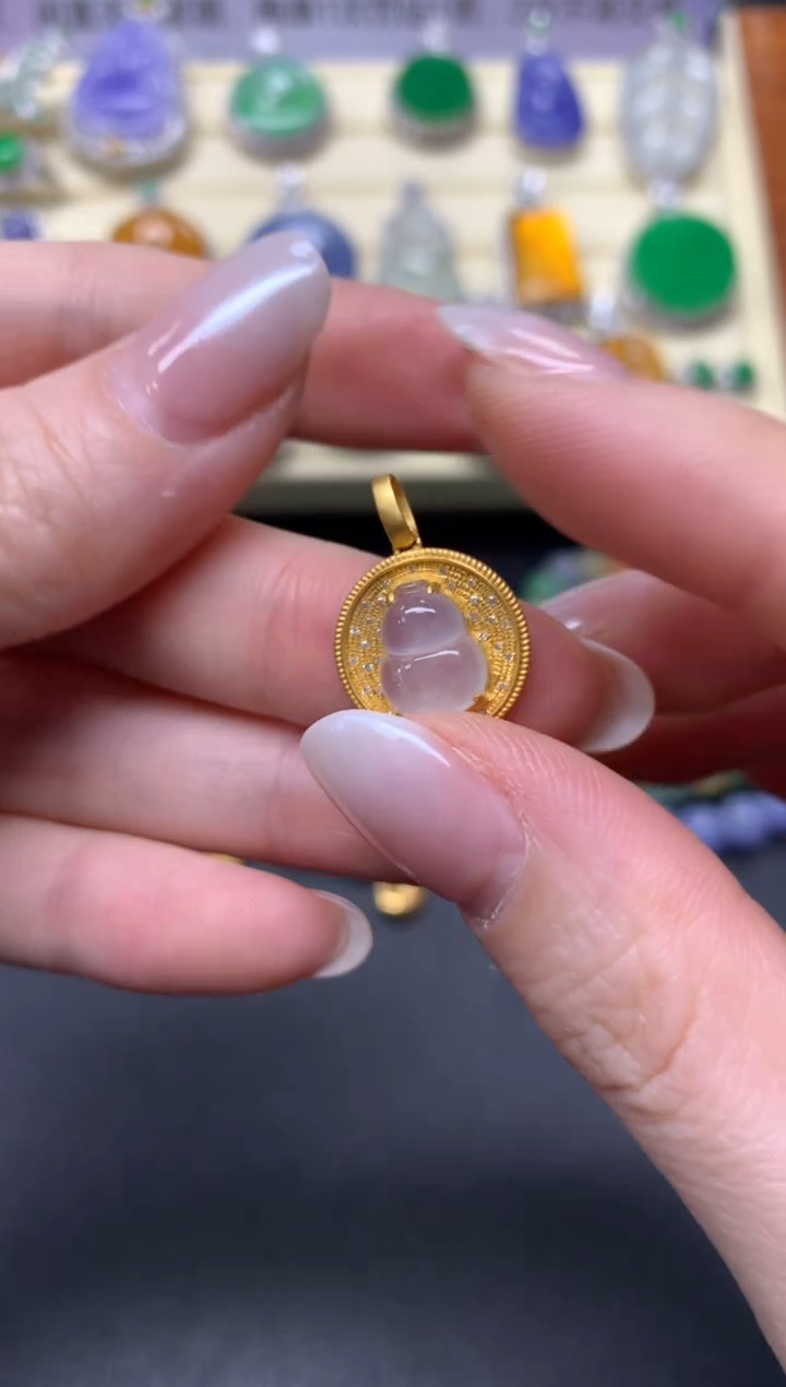 【闪购商品】翡翠吊坠(不含链)18K金镶嵌吊坠|2200+220