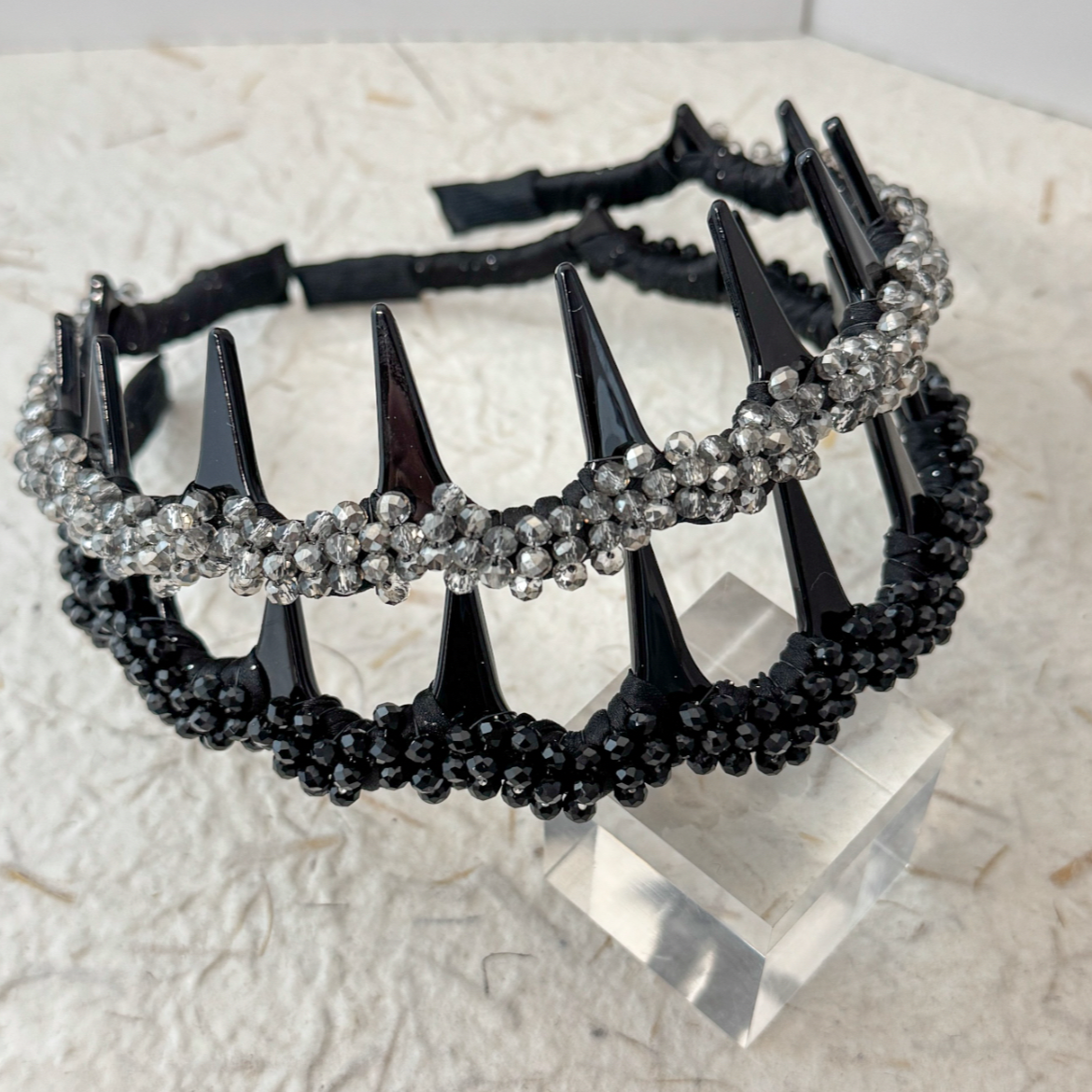 【路易斯】巴黎王妃 月光 气质串珠立体闪亮水钻发箍  SG1128