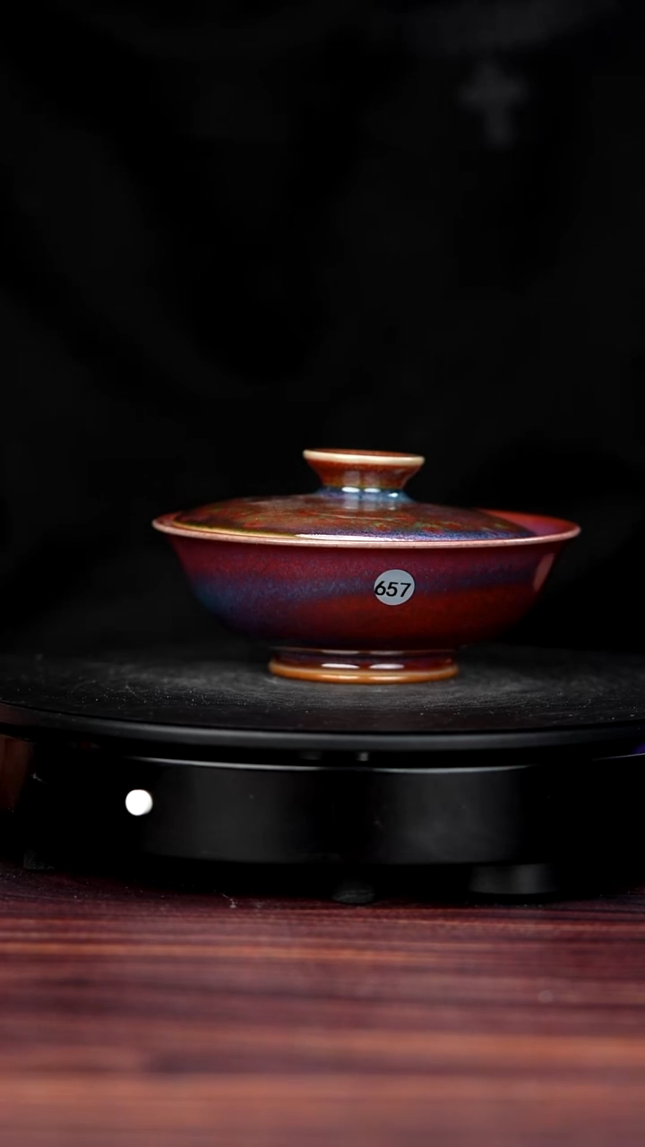 盖碗瓷657#李盼龙一级品原矿钧瓷盖碗