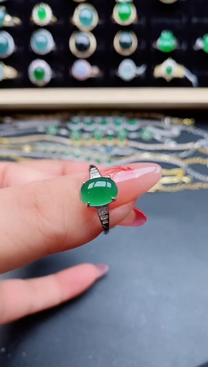 【闪购商品】翡翠戒指银S925镶嵌5080550