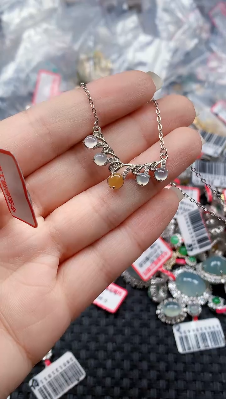 银S925镶嵌戒指翡翠天然A货缅甸翡翠