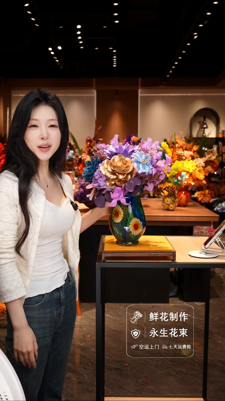 手工艺品琉璃手工花器花束空运包邮送货上门-以图片为准    