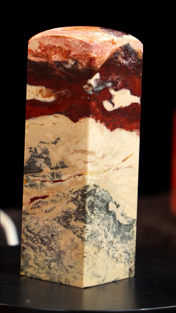 昌化石瓷白红砂印章印章印章