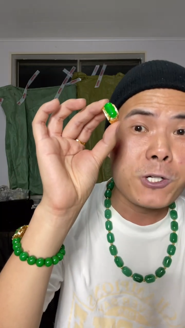 翡翠戒指未镶嵌【小伍珠宝】缅料马鞍戒