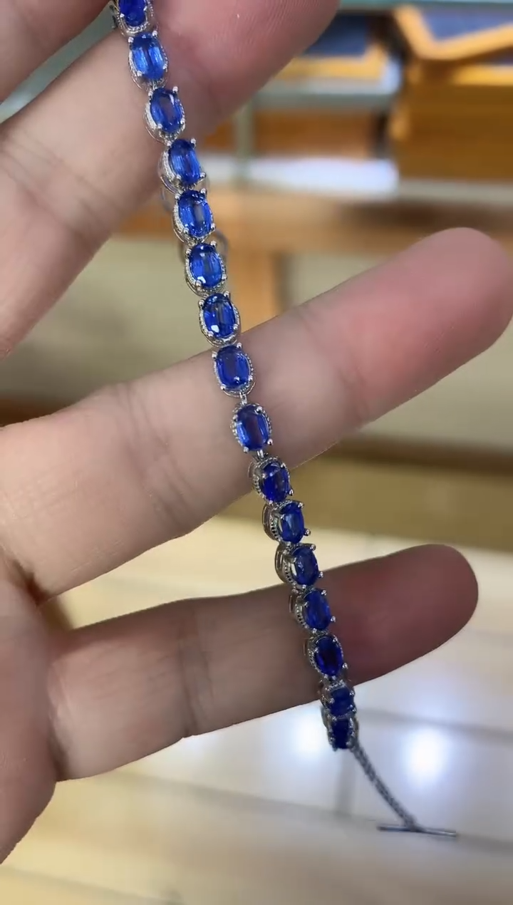 【闪购商品】蓝晶石手链银S925镶嵌........