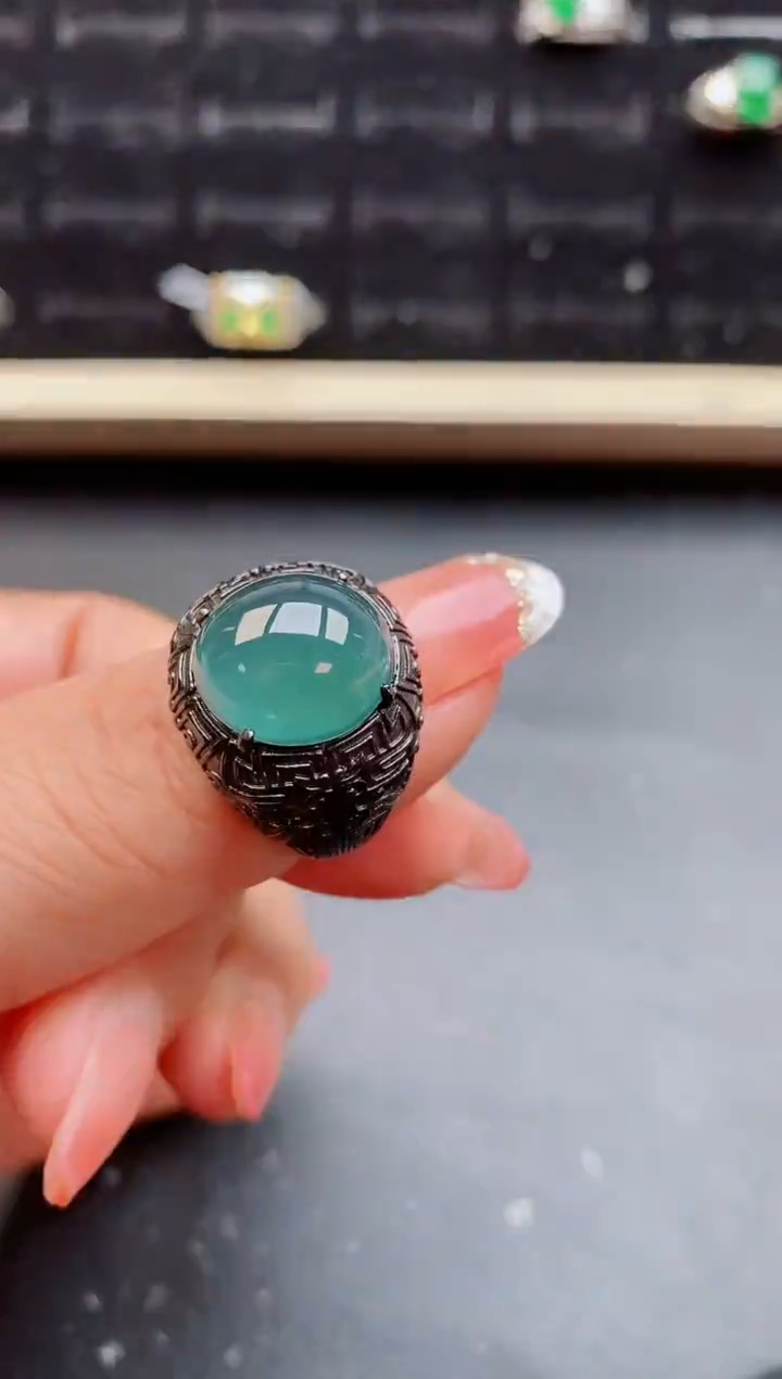 【闪购商品】翡翠戒指银S925镶嵌508050