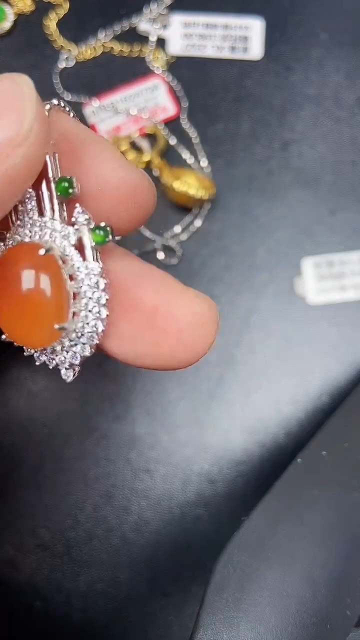 银S925镶嵌戒指翡翠3680