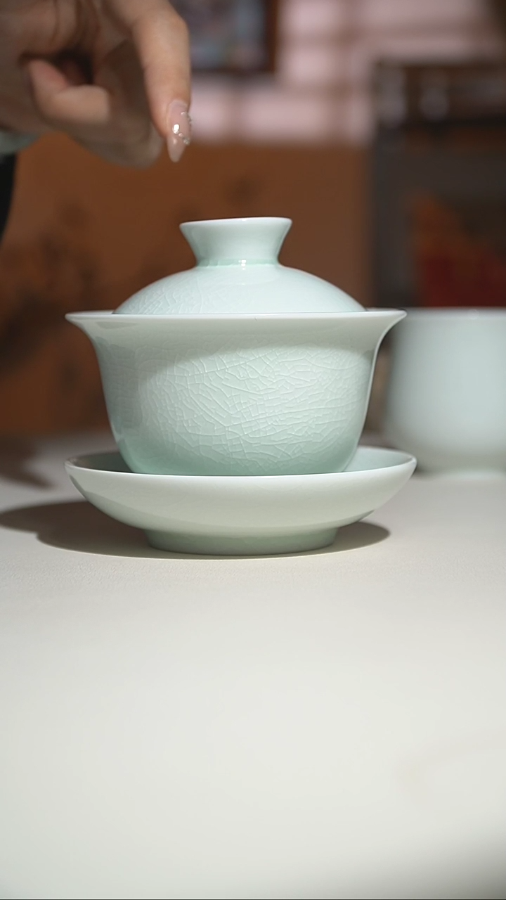 【闪购商品】其他玉青玉兰盖碗三才