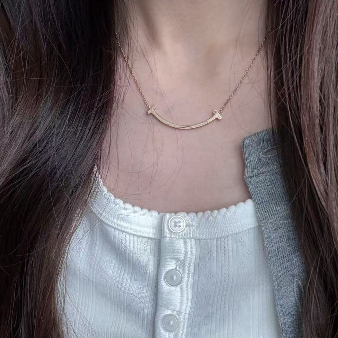 未拆封 Tiffany & Co./蒂芙尼 笑脸装饰 18k玫瑰金 项链 女款