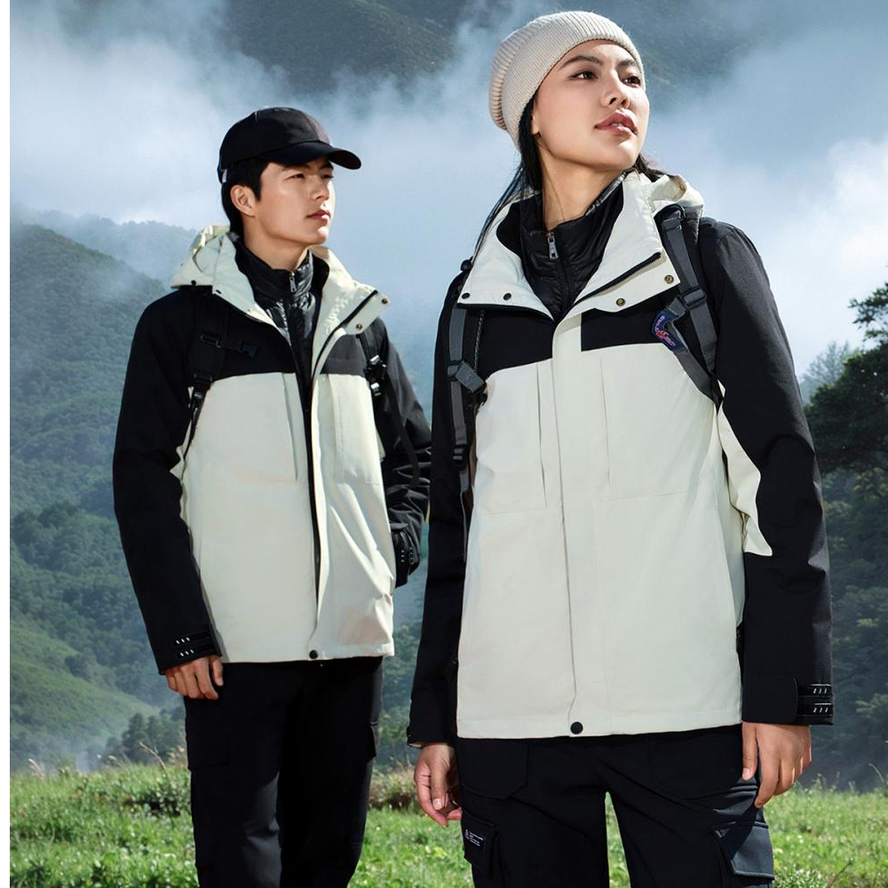 高端冲锋衣定制印logo工作服羽绒外套秋冬季透气保暖企业团购工装