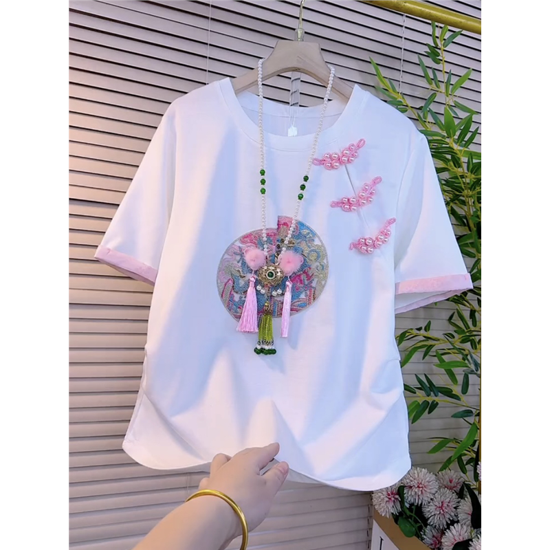 大码女装2025春季新款上衣女显瘦胖妹妹胖mm新中式国风短袖穿搭