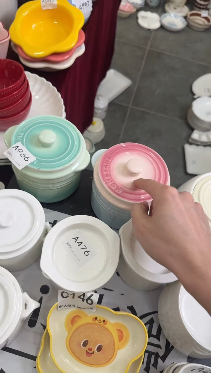 摆件陶A966 2个陶瓷餐具微瑕库存尾货