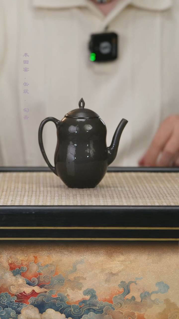 茶壶紫砂紫砂柴烧古渡乌泥高腰葫芦170cc