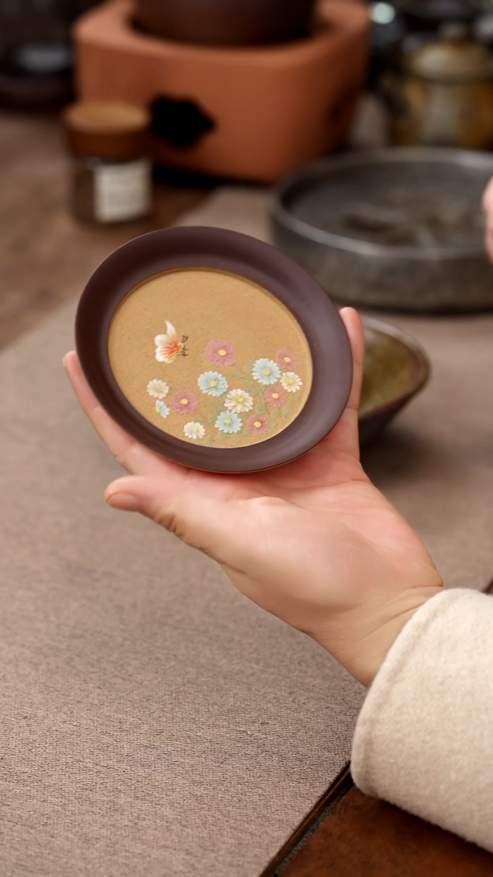 茶壶紫砂小雏菊杯垫