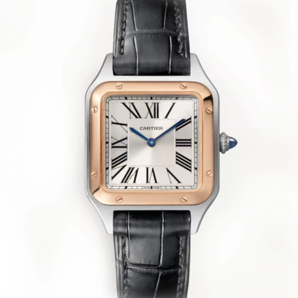 99新 Cartier/卡地亚 山度士W2SA0012 小号间金石英女表 21年