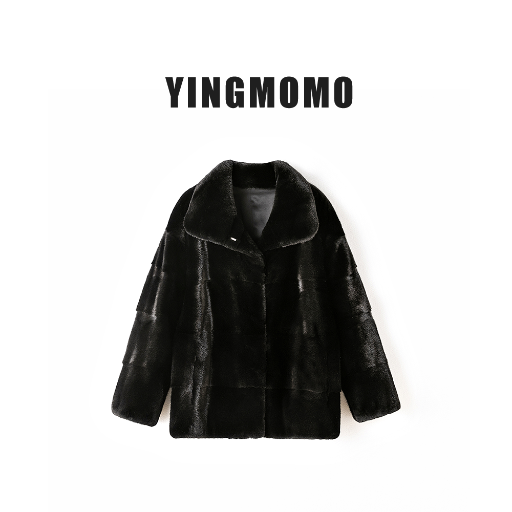 【YINGMOMO】影哥「影儿自留」大横排珍珠白皮草女进口整水貂F3026