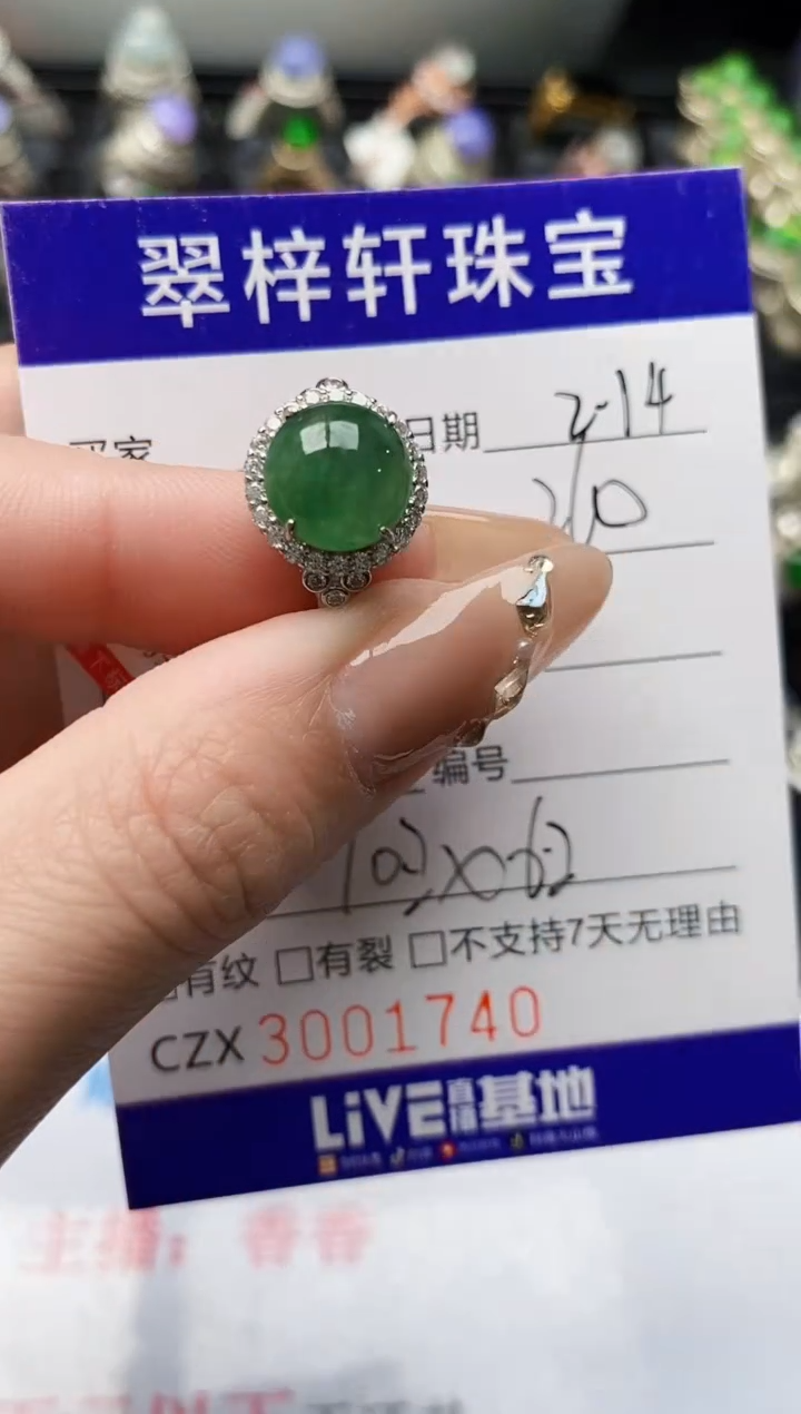 【闪购商品】翡翠戒指银S925镶嵌/1740