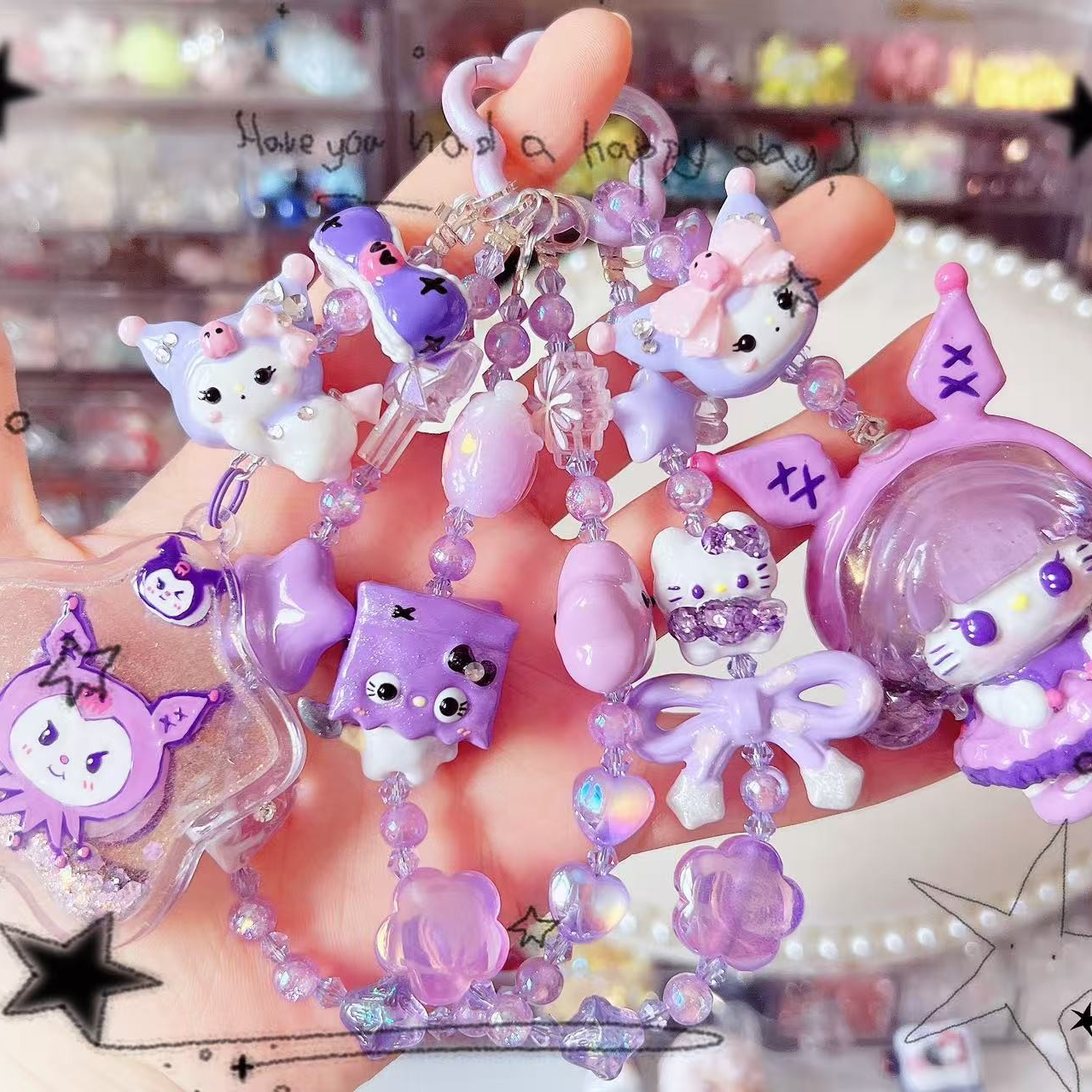 M精品高货 手绘珠 手机链、钥匙链、包挂饰品 