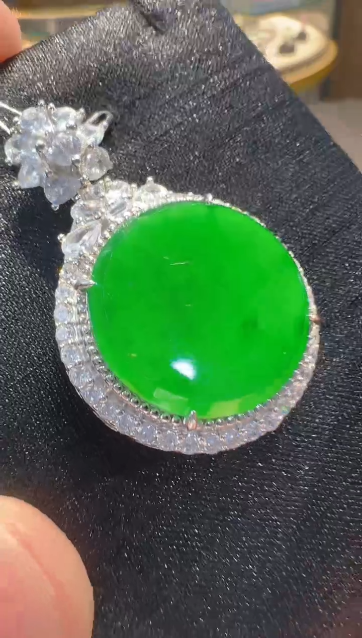 【闪购商品】翡翠吊坠(不含链)银S925镶嵌                  