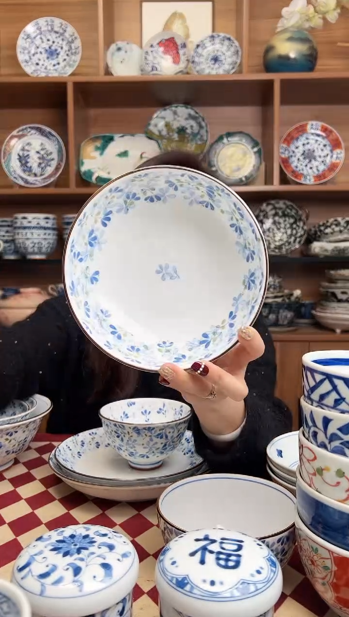 【闪购商品】瓷片光峰小蓝芽15.5cm煮物钵 