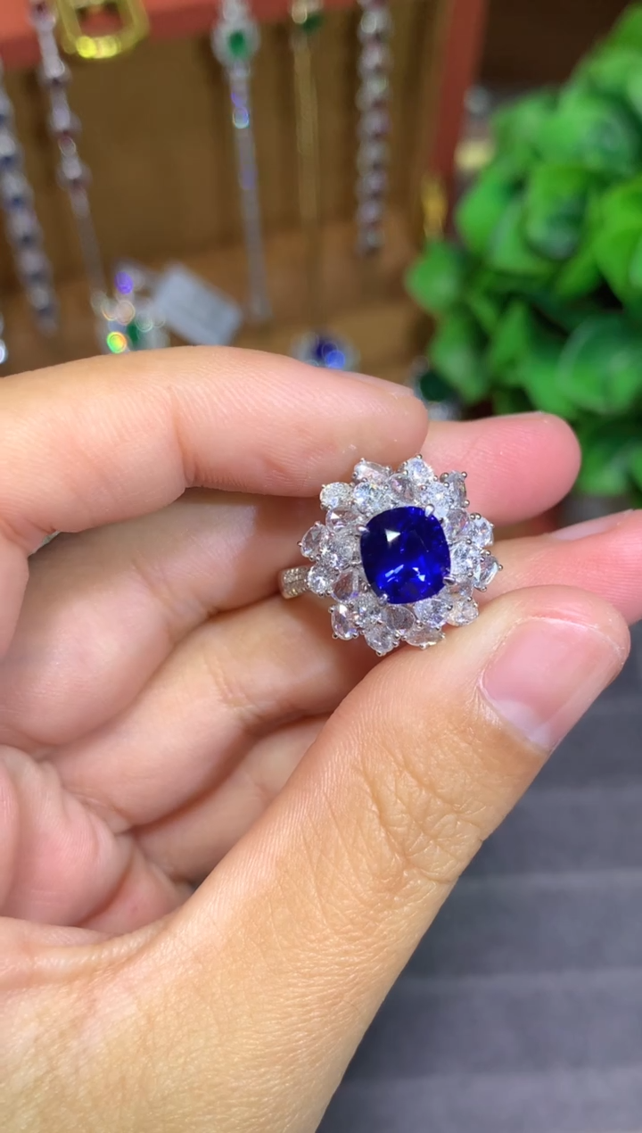 戒指蓝宝石铂Pt950镶嵌3.07CT