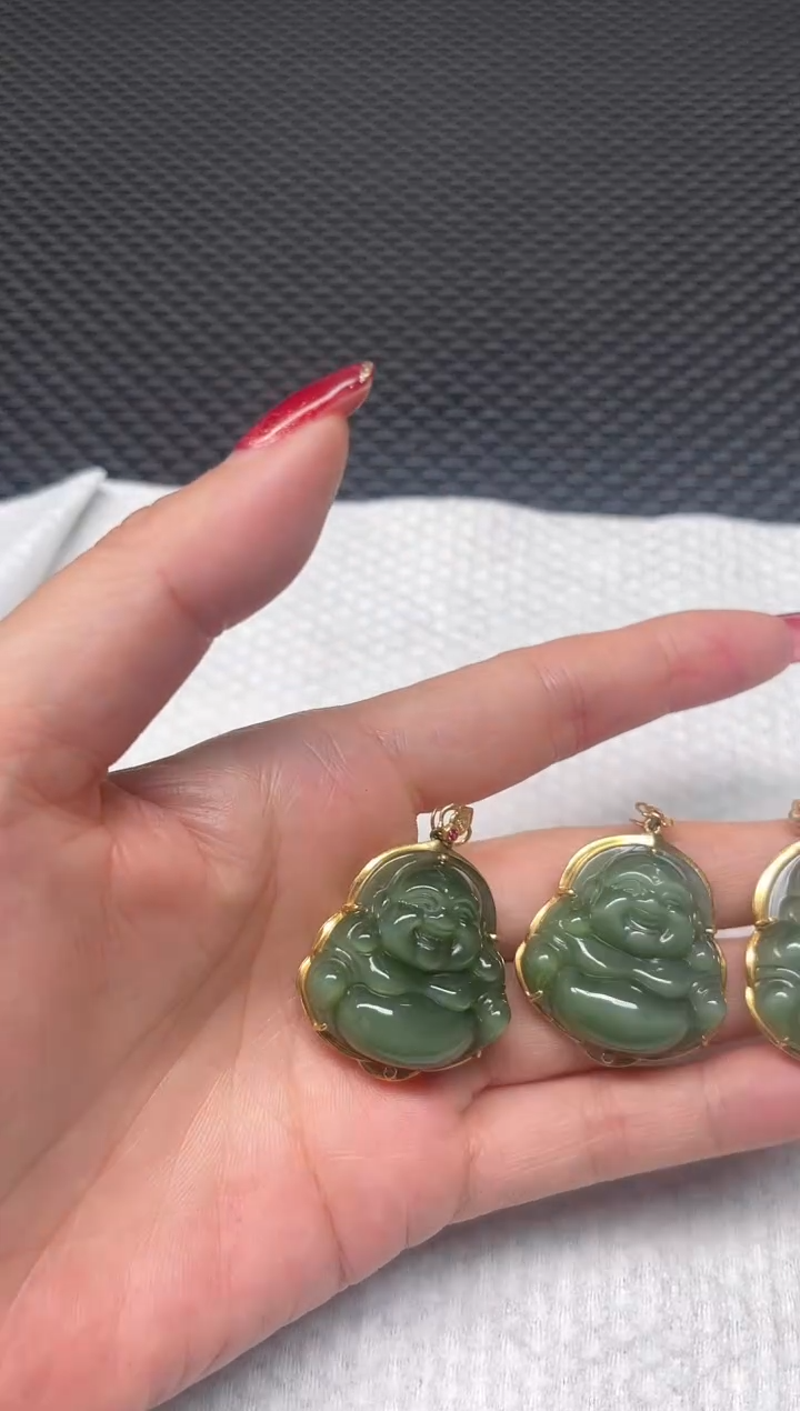 【闪购商品】和田玉吊坠18K金镶嵌多样性发1件