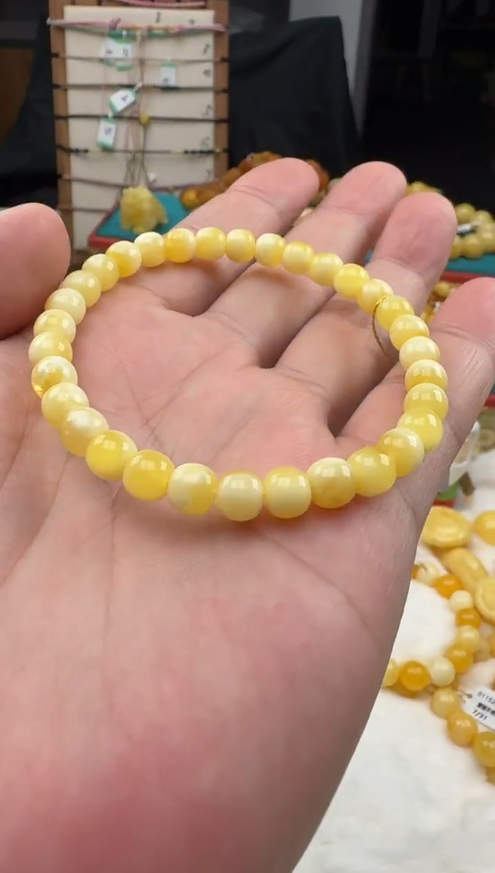 琥珀未镶嵌珠宝奇石精工老型手串HZ239