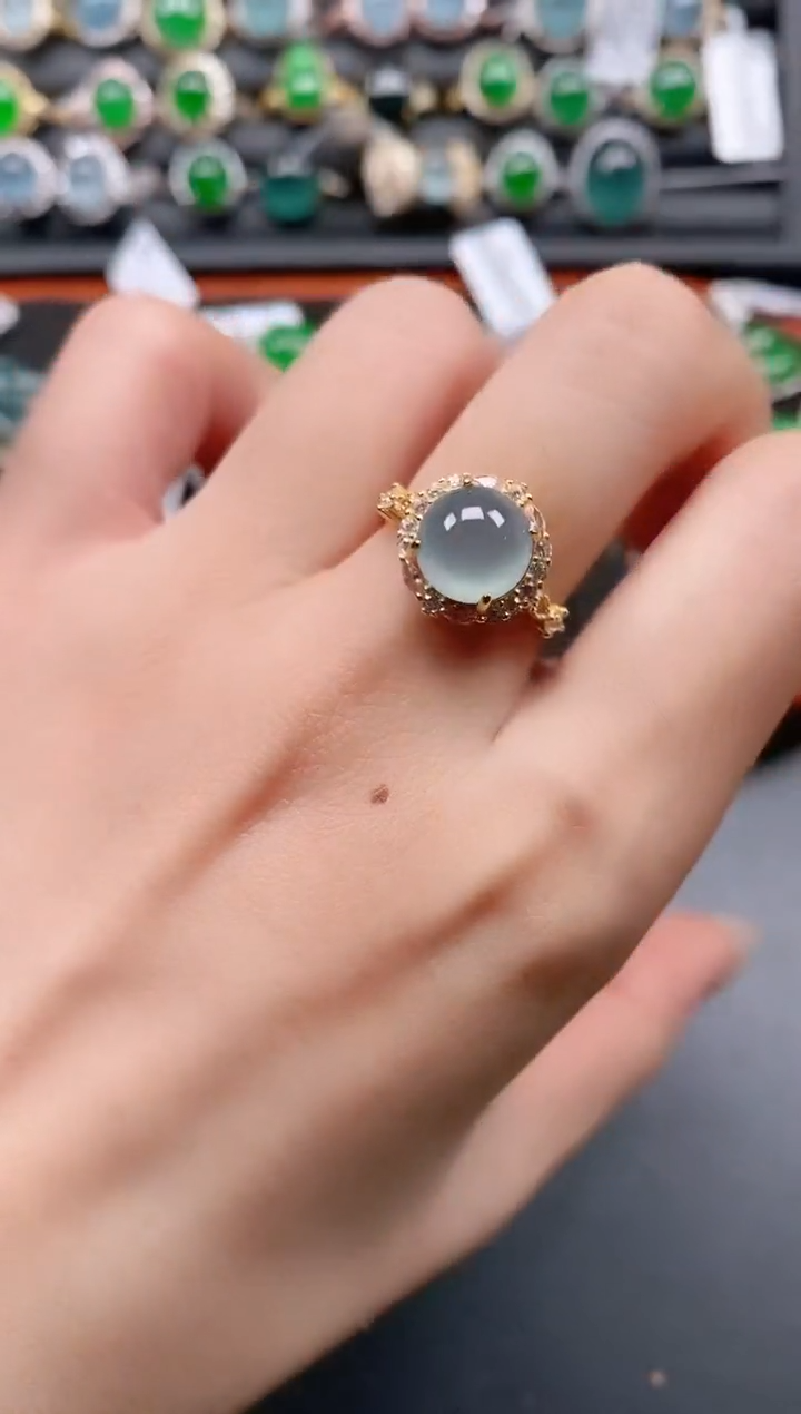 银S925镶嵌戒指翡翠11