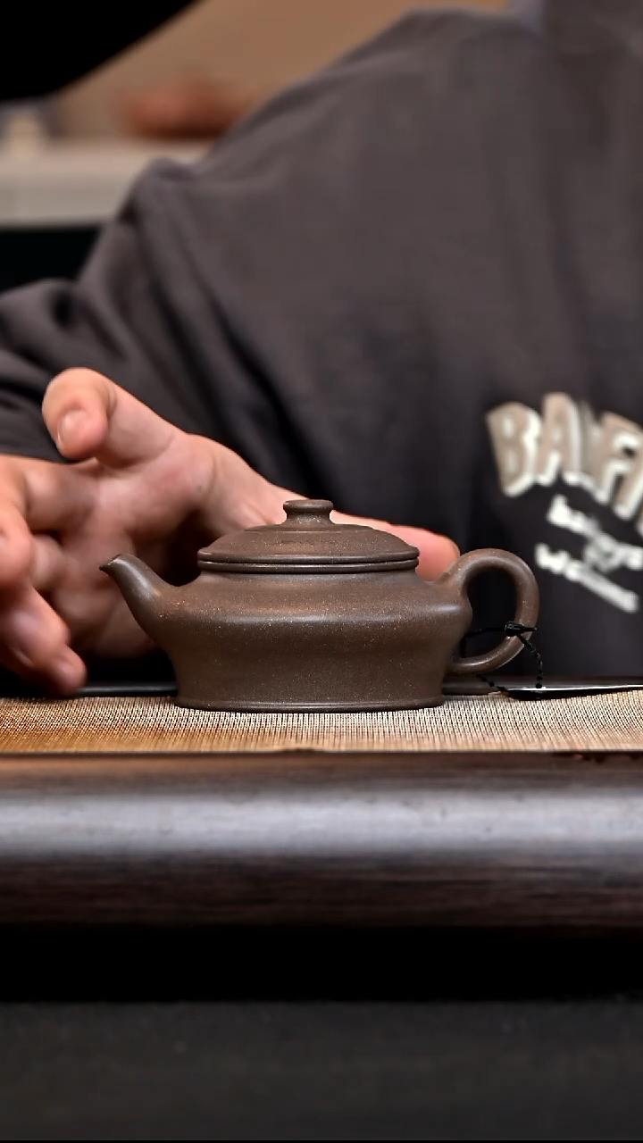 【闪购商品】紫砂茶壶Bk6205 虚扁 青灰段