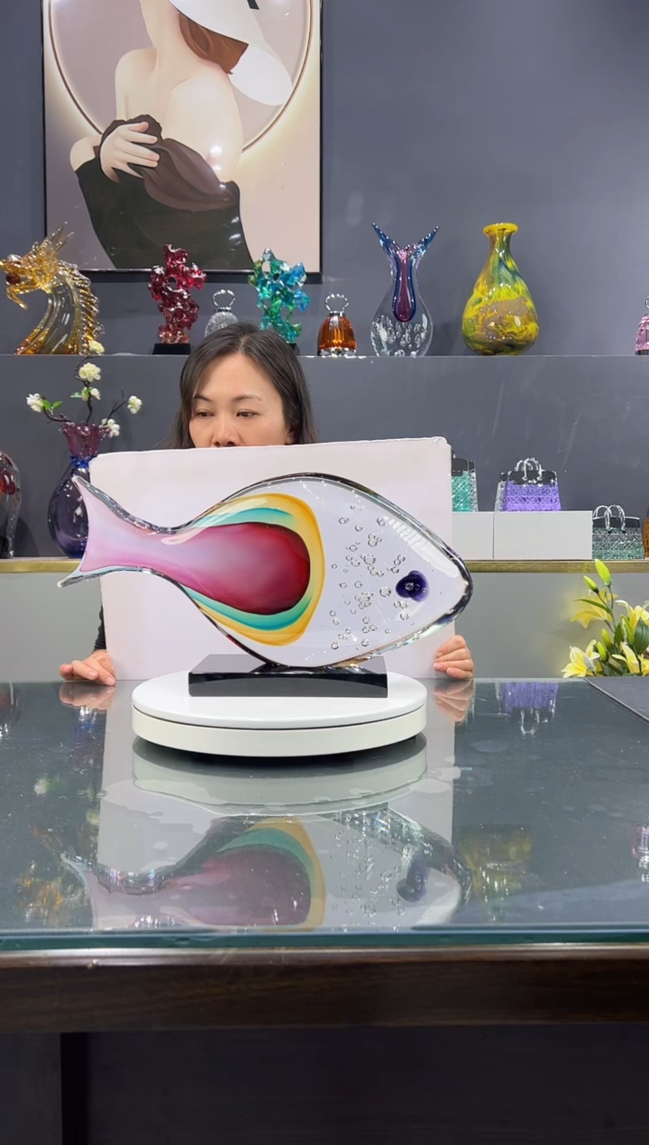 手工艺品琉璃  水晶琉璃摆件1个
