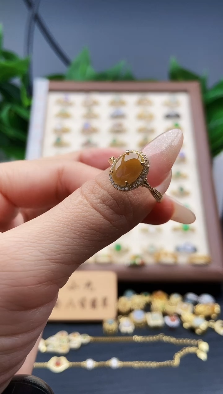 银S925镶嵌戒指翡翠12