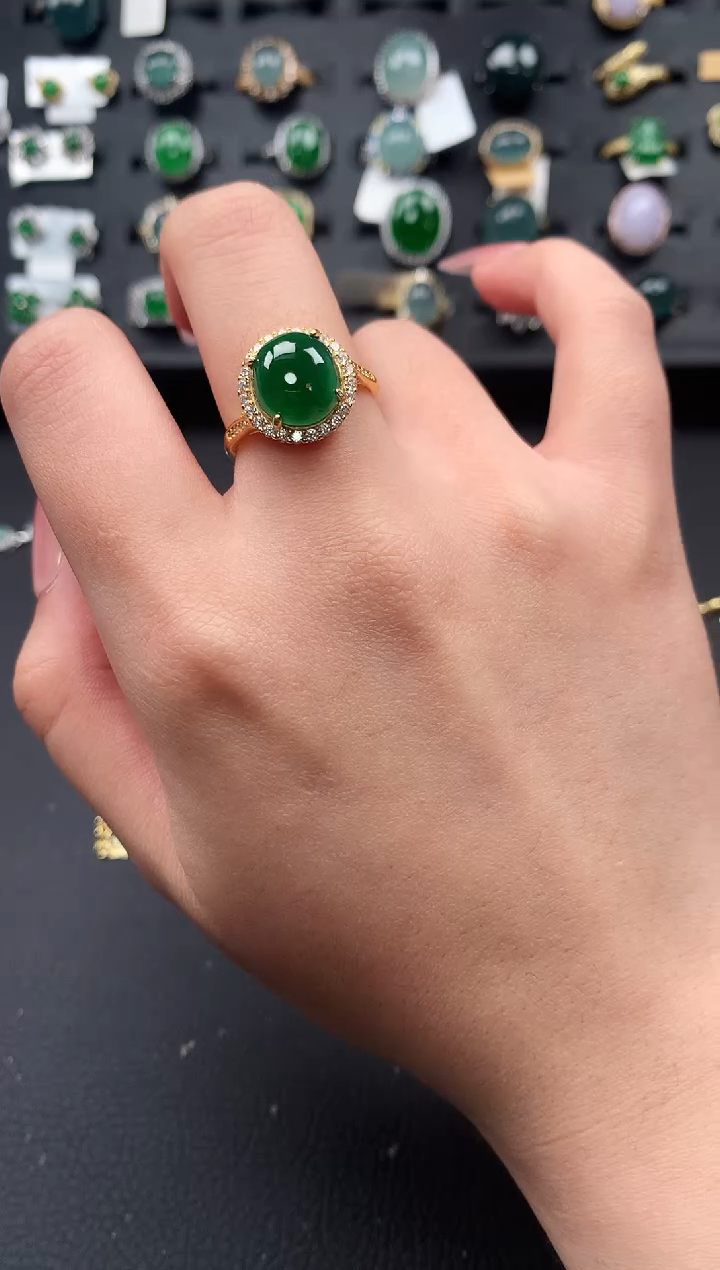 【闪购商品】翡翠戒指银S925镶嵌51241