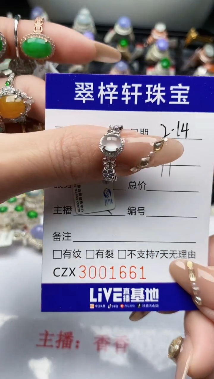 【闪购商品】翡翠戒指银S925镶嵌/1660