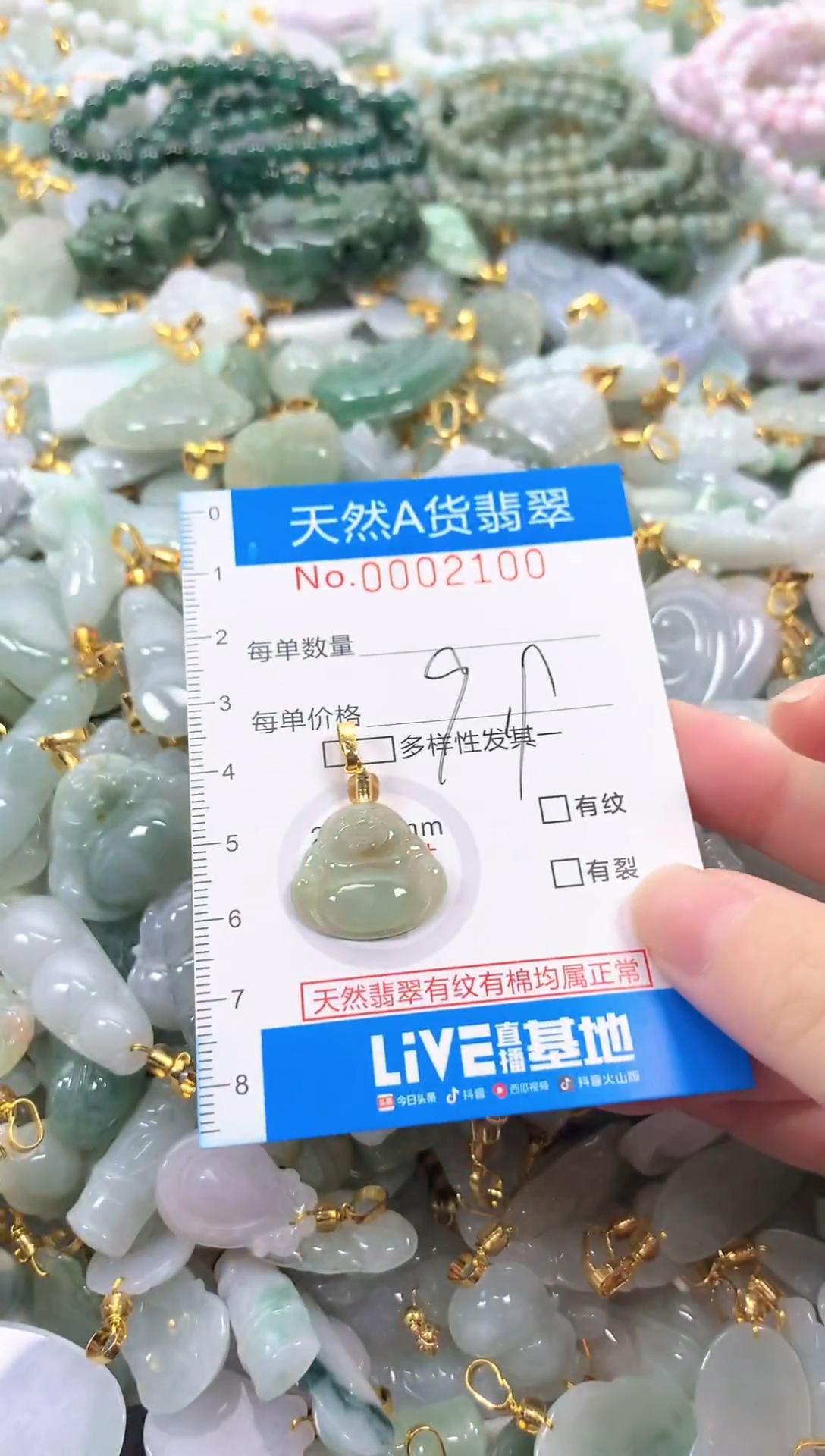 颈饰未镶嵌翡翠净货挂件-2100