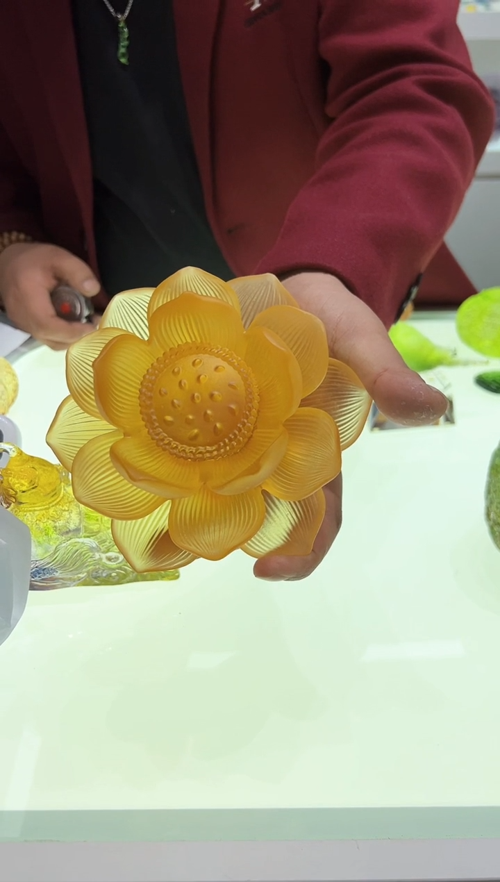 【闪购商品】泥塑古法琉璃莲花摆件