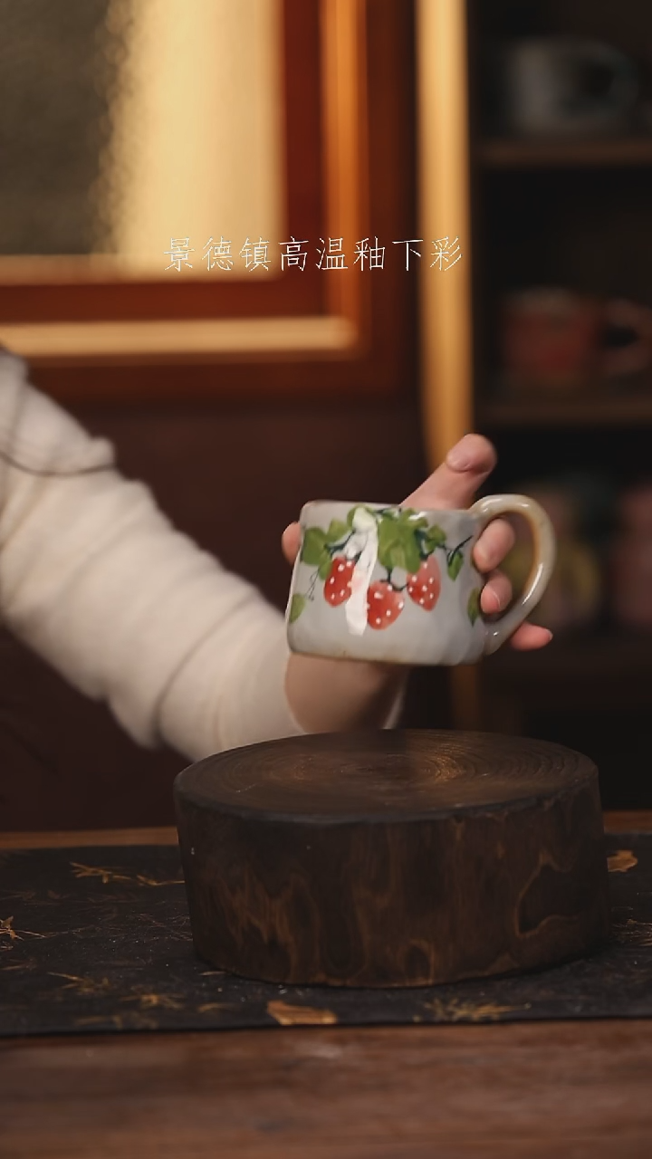 陶瓷 景德镇高温釉下手绘陶瓷@L173@