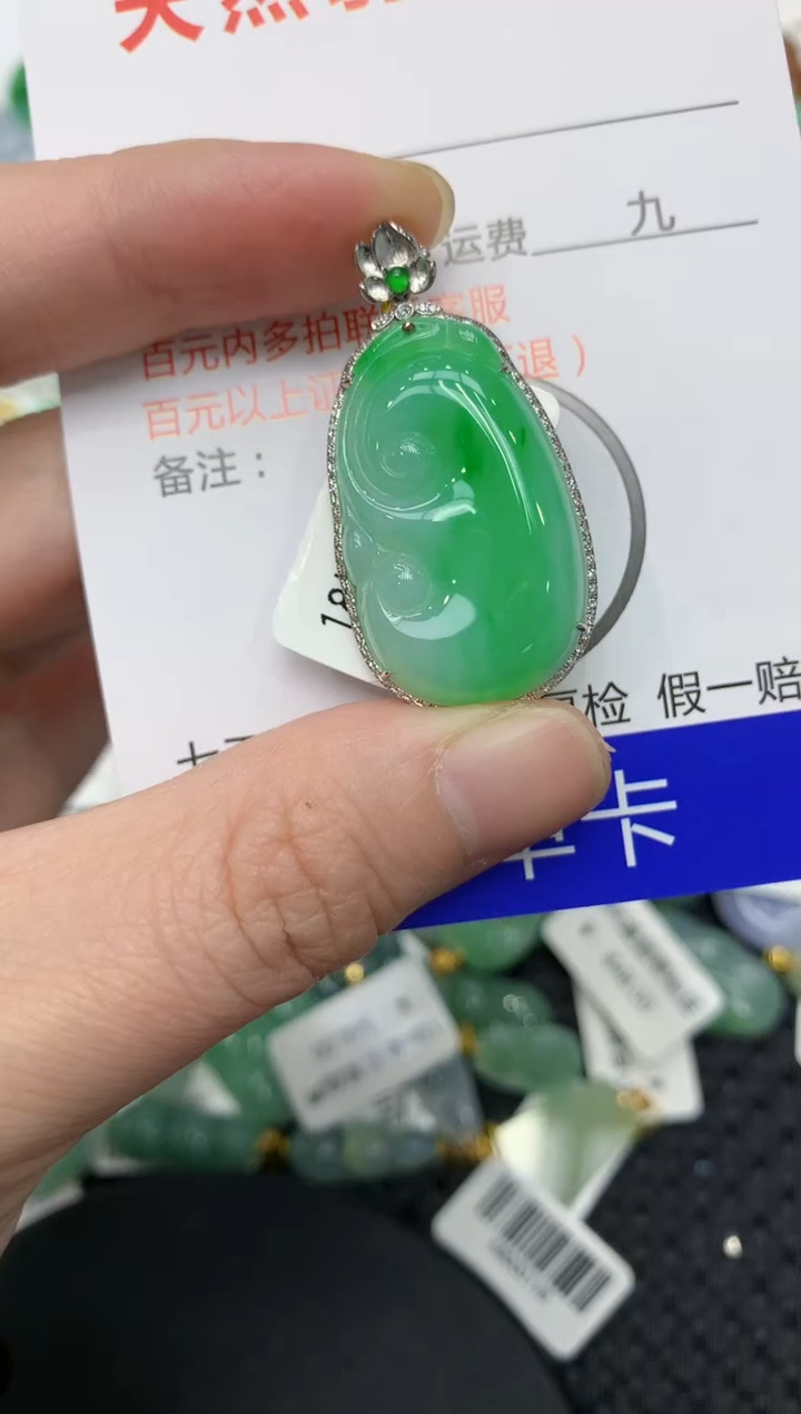 【闪购商品】翡翠颈饰18K金镶嵌11111111