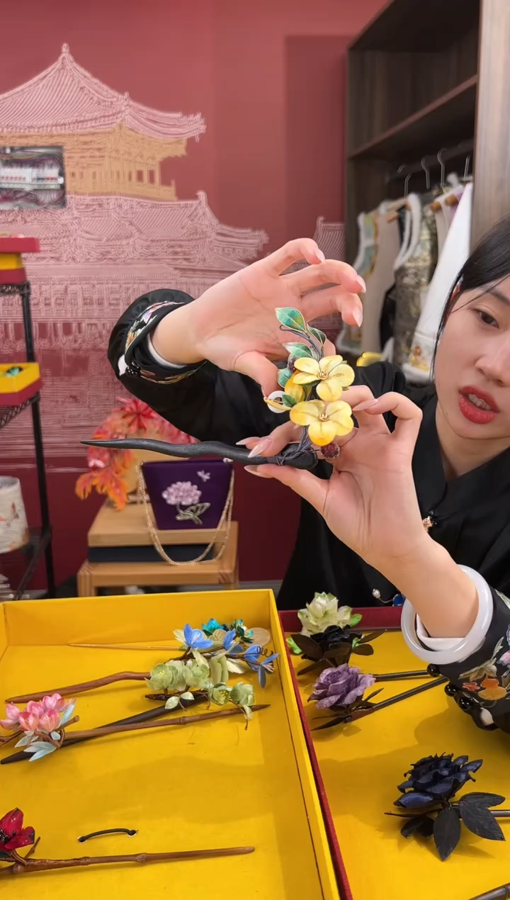 【闪购商品】刺绣非遗绒花（发饰）