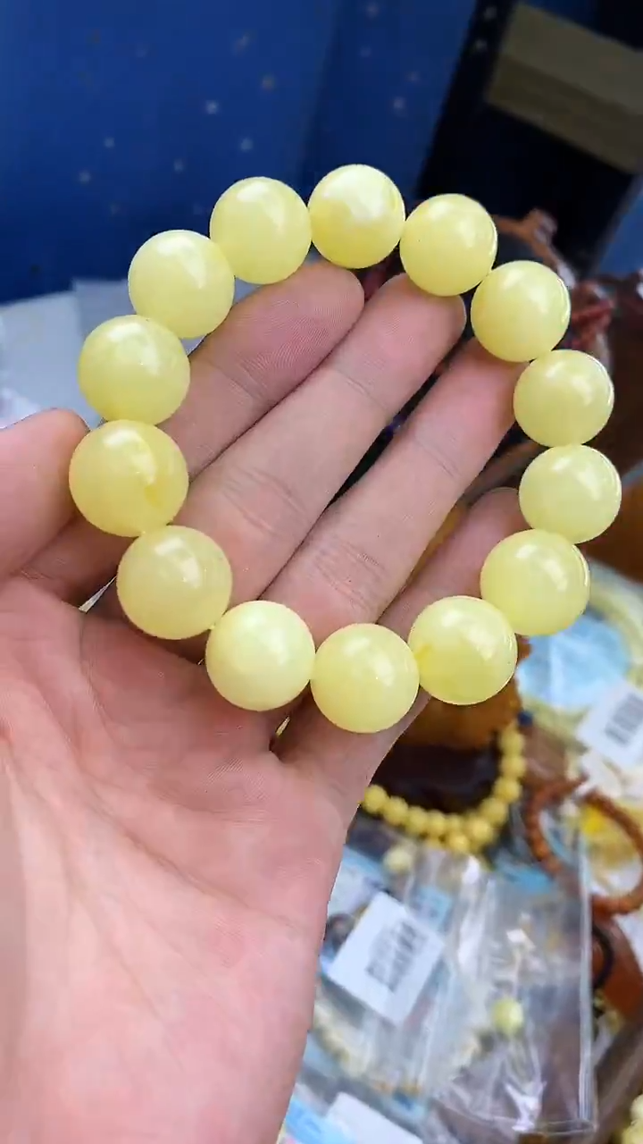 裸石蜜蜡未镶嵌手串16.9