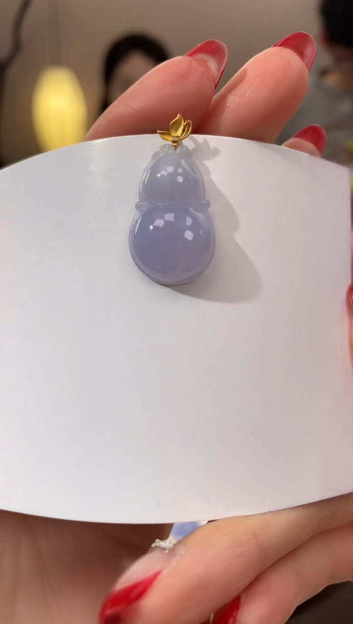 【闪购商品】翡翠颈饰18K金镶嵌天然缅甸a货翡翠