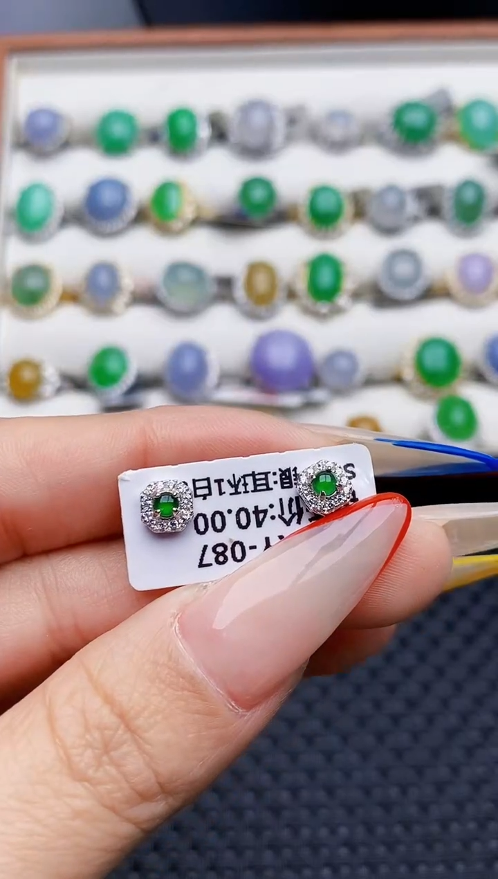 银S925镶嵌戒指翡翠0226