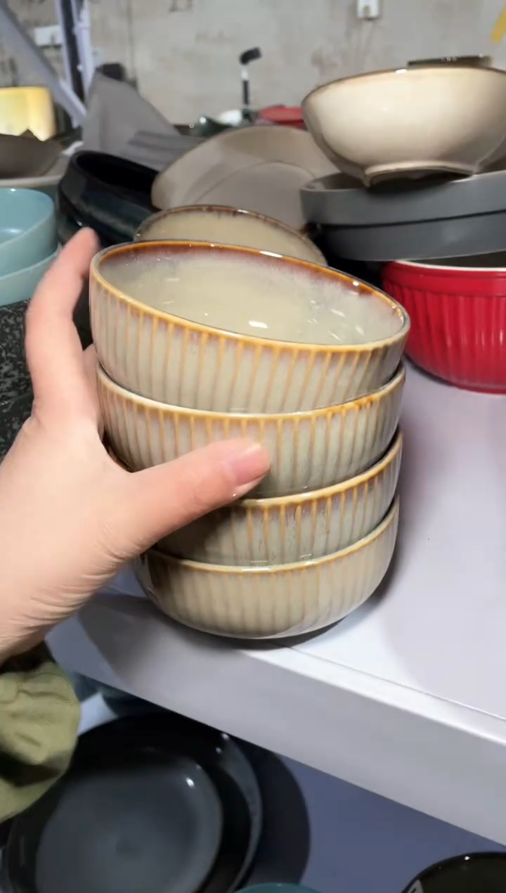 【闪购商品】碗微瑕（4个装）竖纹小碗