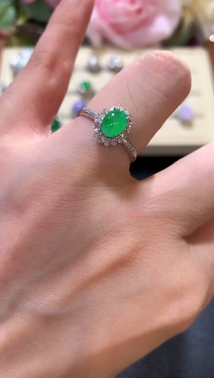 18K金镶嵌戒指翡翠z36   