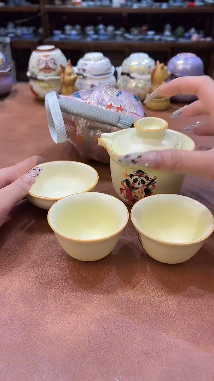 真的很便宜会开片的旅行茶具