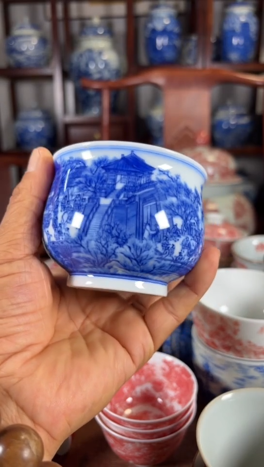 柴窑清明上河图杯杯