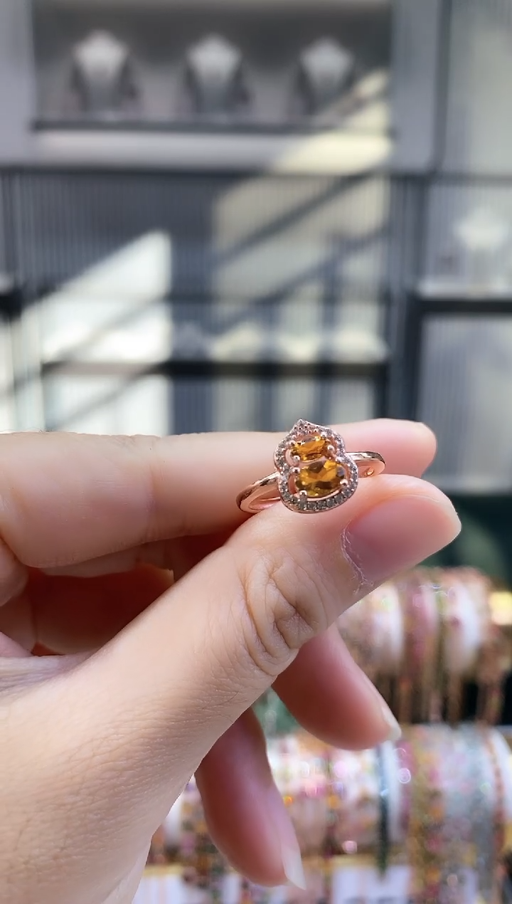 银S925镶嵌戒指碧玺666666688