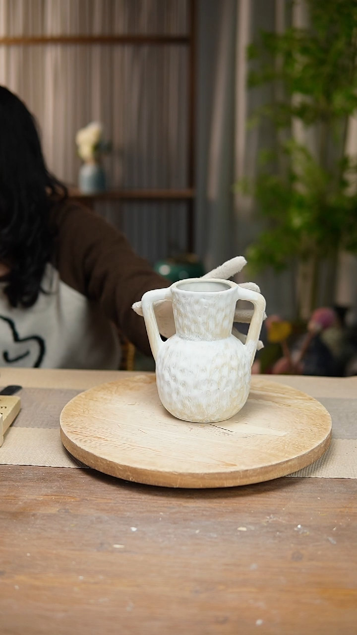 【闪购商品】陶瓷花器陶瓷花瓶手捏瓶008瑕疵