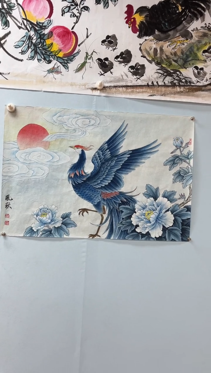 国画天**平徐凤秋老师凤穿牡丹