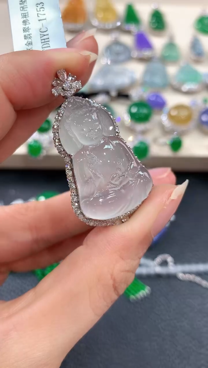 【闪购商品】翡翠吊坠(不含链)18K金镶嵌m50        