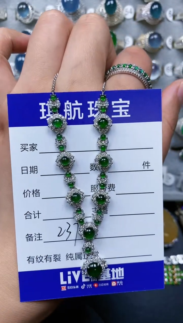 【闪购商品】翡翠颈饰银S925镶嵌0237